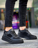 Men's Artemis Eclipse by Apollo Moda, all-black lightweight chunky sneaker, second angle