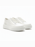 Zephyr Ivory all-white platform sneaker by Apollo Moda, third angle
