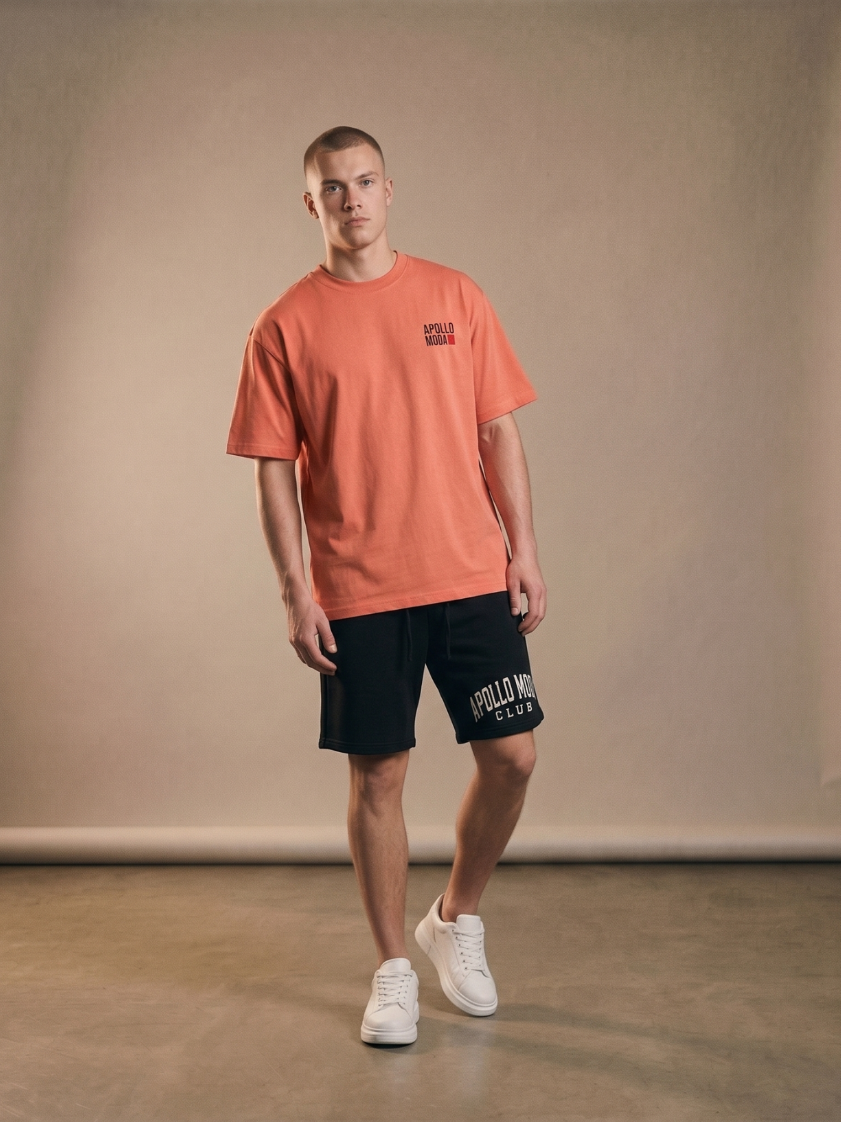 Monkey Business Only oversized graphic tee in orange by Apollo Moda, detail view 2