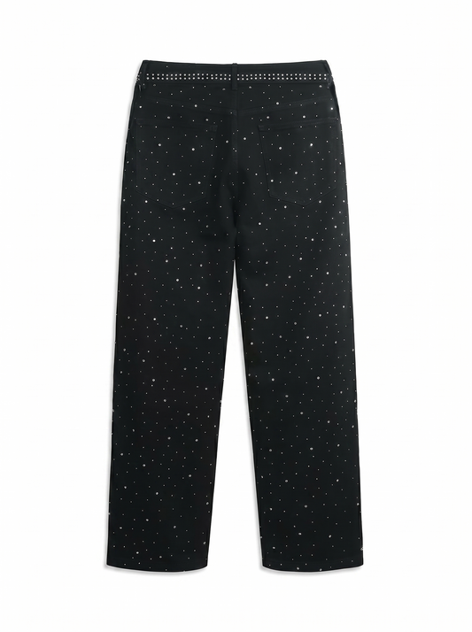 Rhinestone Star Oversized Straight Leg Jeans