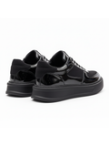 Apollo Moda men's Artemis Shadow shiny black chunky sneaker, fourth angle