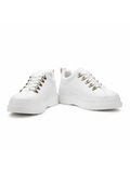 Atlas Frost white sneaker with metal hiking eyelets by Apollo Moda, third angle