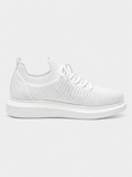 Torino Snowy Peak knit casual sneaker in white by Apollo Moda