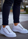 Atlas Frost white casual sneaker with hiking eyelets by Apollo Moda, sixth angle