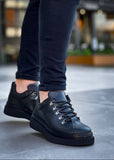 Atlas Shadow black sneaker with hiking eyelets by Apollo Moda, sixth angle