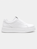 Apollo Moda Men's Izmir Blanco all-white slip-on platform sneaker, main product photo
