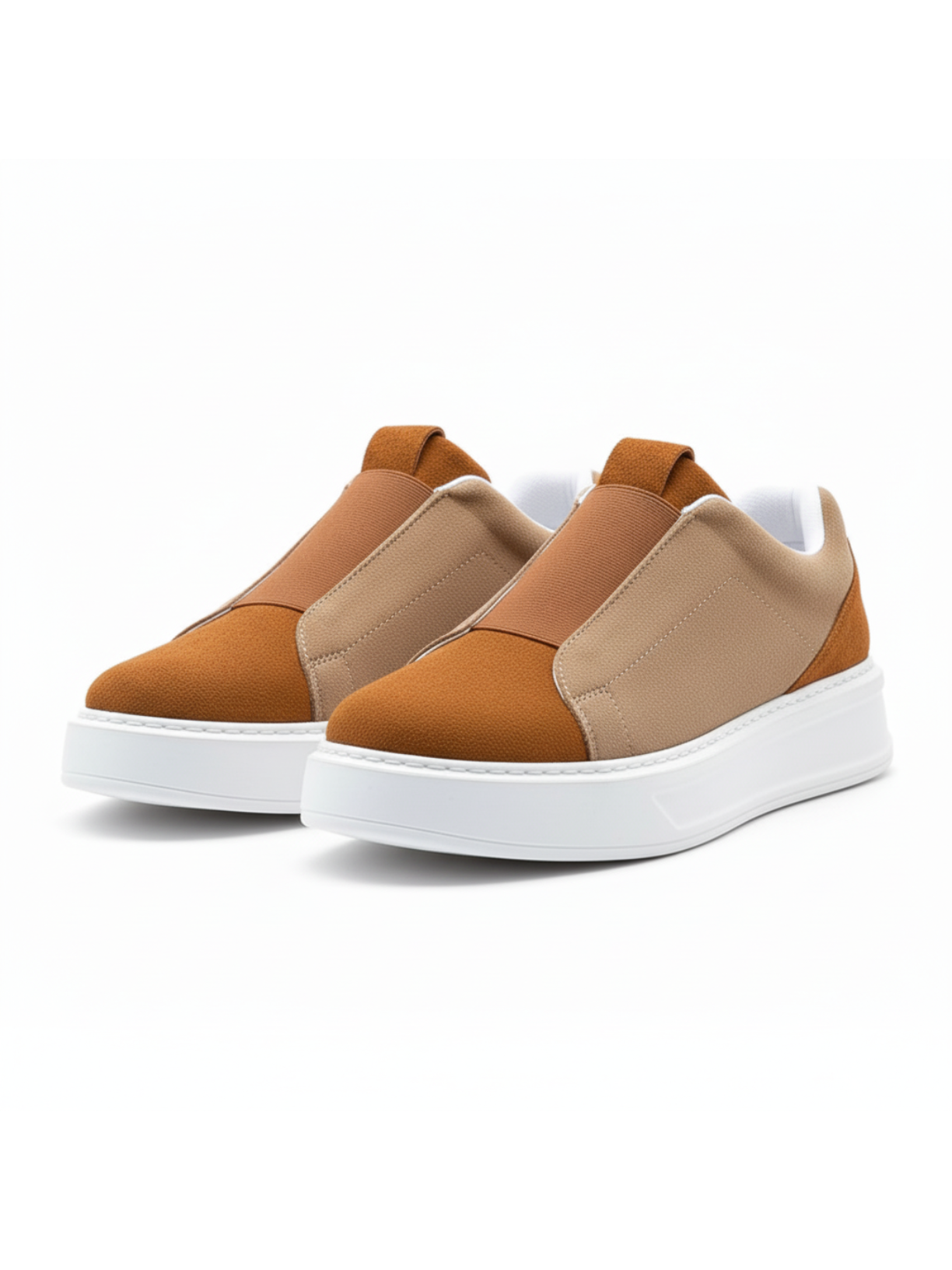Izmir X-1 slip-on sneaker in brown by Apollo Moda, view 3