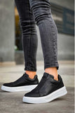 Izmir X-4 slip-on sneaker in black by Apollo Moda, view 2