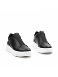 Izmir X-4 slip-on sneaker in black by Apollo Moda, view 4