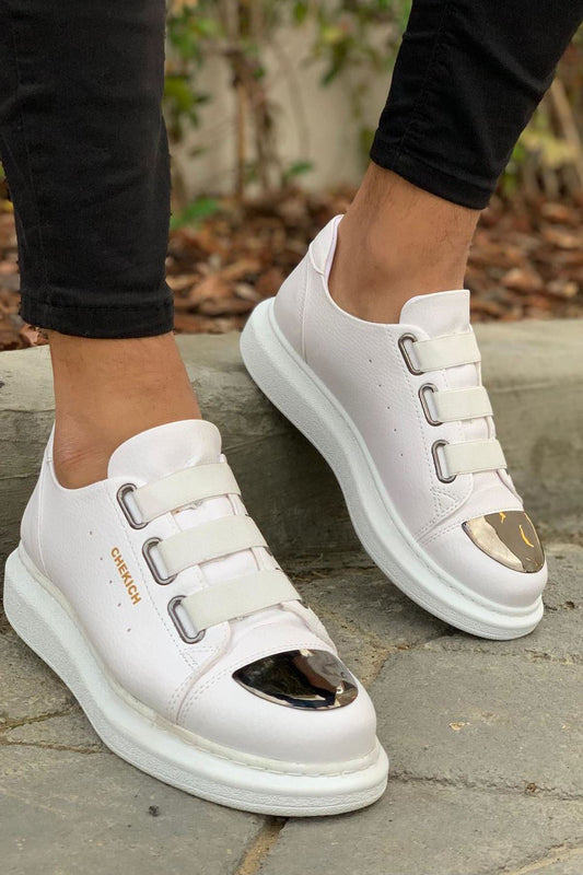 Luiz X Pristine Purity slip-on sneaker in white by Apollo Moda, view 2