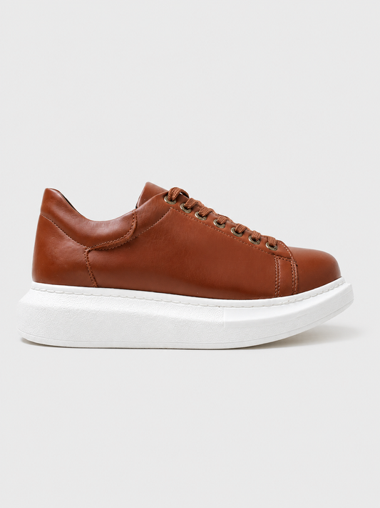 Pluto Earthy Brown low-top casual sneaker in brown by Apollo Moda