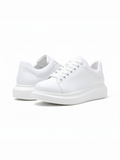 Pluto Pure White casual sneaker in white by Apollo Moda, view 3