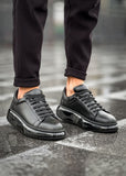 Stark Eclipse Collection casual sneaker in all black by Apollo Moda, view 6