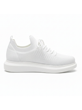 Torino Snowy Peak knit casual sneaker in white by Apollo Moda, view 4