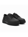 Zephyr Noir all-black platform sneaker by Apollo Moda, third angle