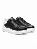 Women's Pluto X Bold Black casual sneaker in black and white by Apollo Moda, view 3